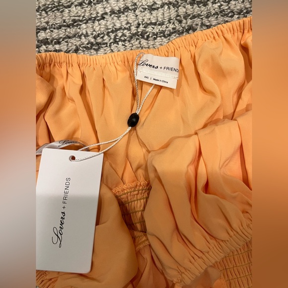 NWT Lovers+Friends ruched orange off the shoulder top blouse - Picture 11 of 12